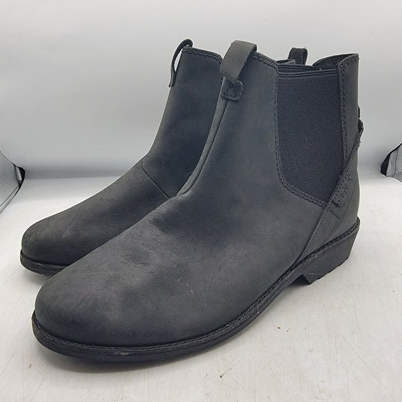 Teva Ellery Chelsea Womens 8.5 Black Waterproof Pull On Boots Casual 1111772 - Picture 4 of 14